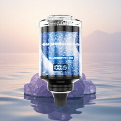 JNR Mega Shisha Hookah 100K Glace Myrtille Lumière & Écran