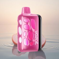 VOZOL RAVE 40000 Puffs Glace Pêche Lumière Vibrante Charge Rapide