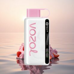 VOZOL STAR 9000/12000 Puffs Crème Glacée à la Fraise avec Recyclé et Charge Rapide